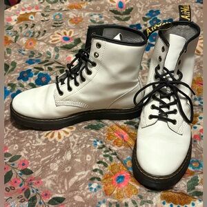 Dr. Martens White AirWair Ankle Boots, SZ9